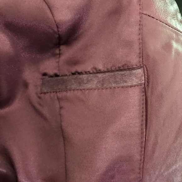 Pamela McCoy Collection Purple Leather Longline Jacket - Picture 11 of 12